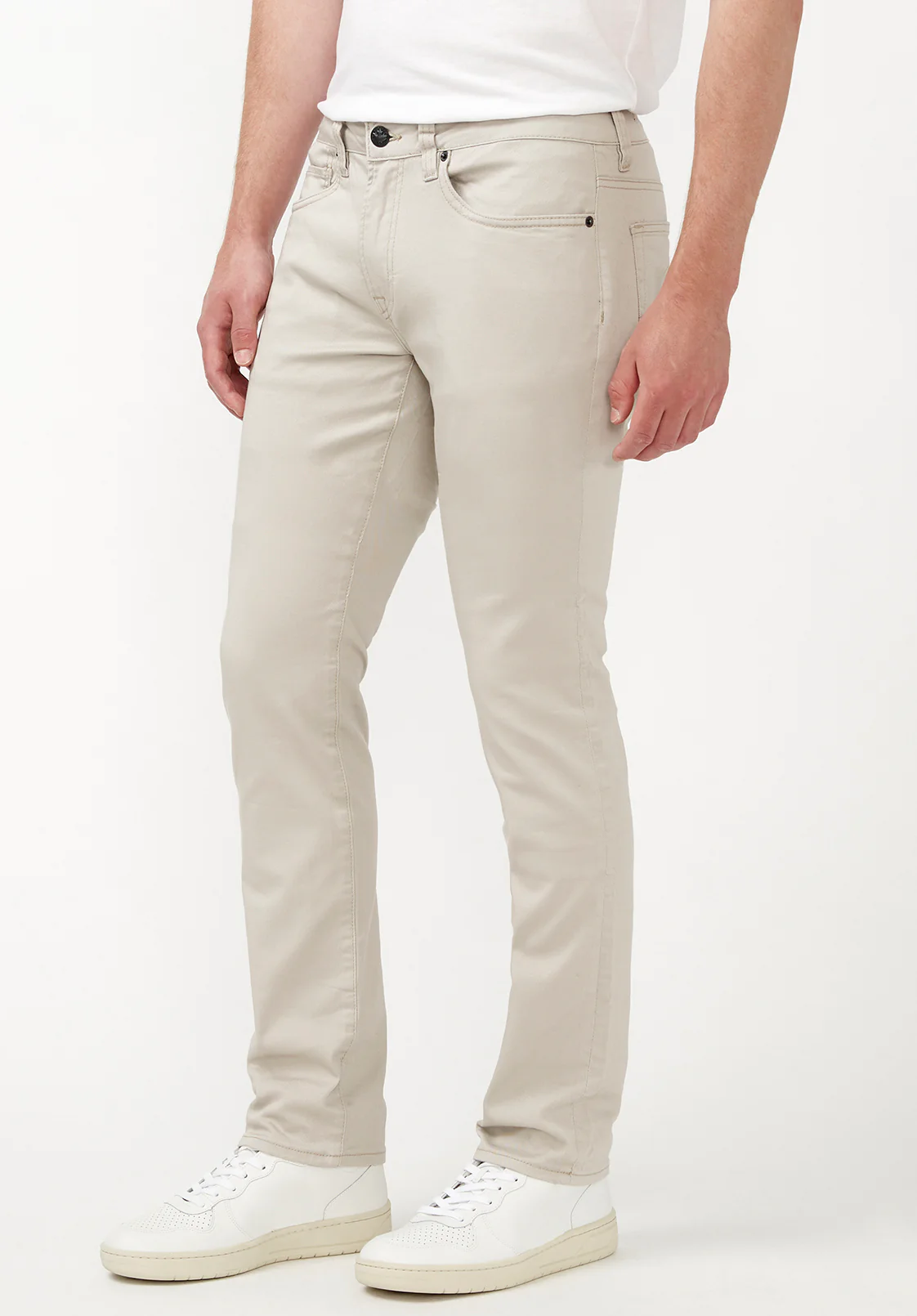 Slim Ash Men's Twill Pants in Beige - BM22017 - Image 3