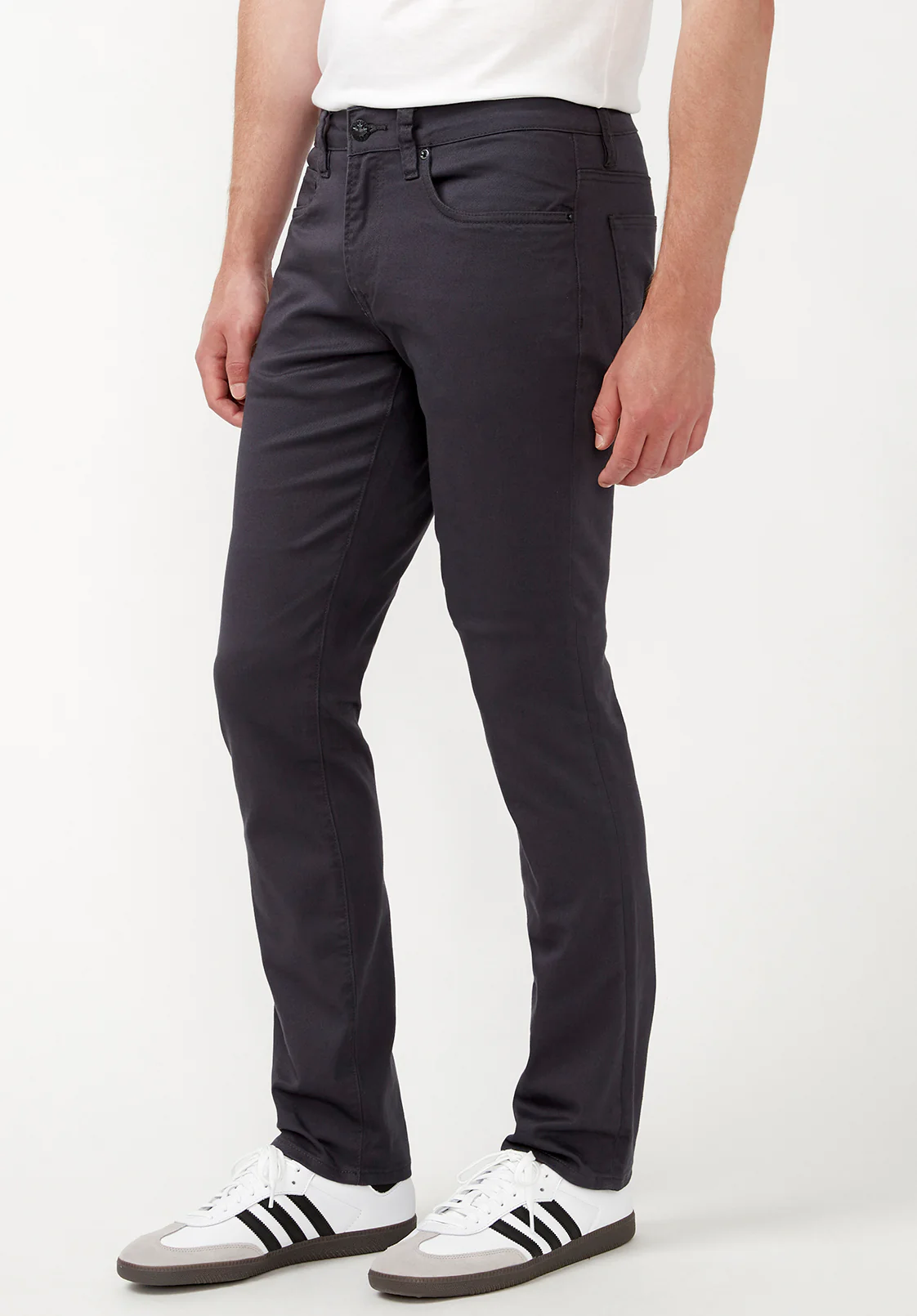 Slim Ash Men's Twill Pants in Authentic Charcoal Gray - BM22017 - Image 3