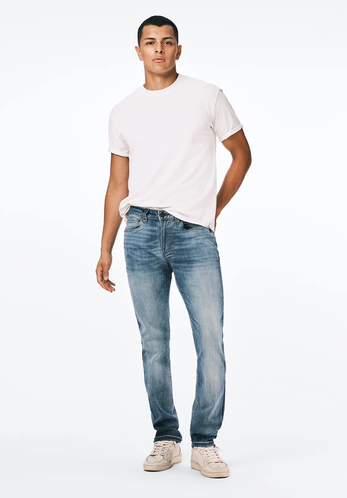 Slim Ash Men's Jeans in Authentic and Sanded Blue - BM22604 - Image 4