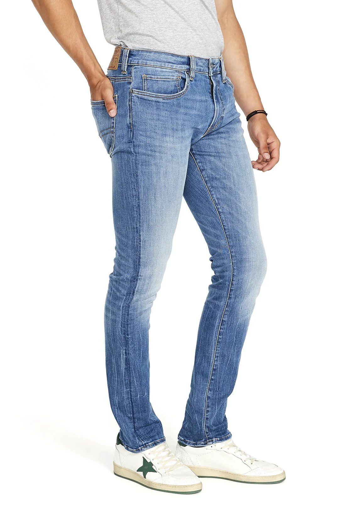 Slim Ash Men's Jean in Veined and Crinkled Blue - BM22611 - Image 3