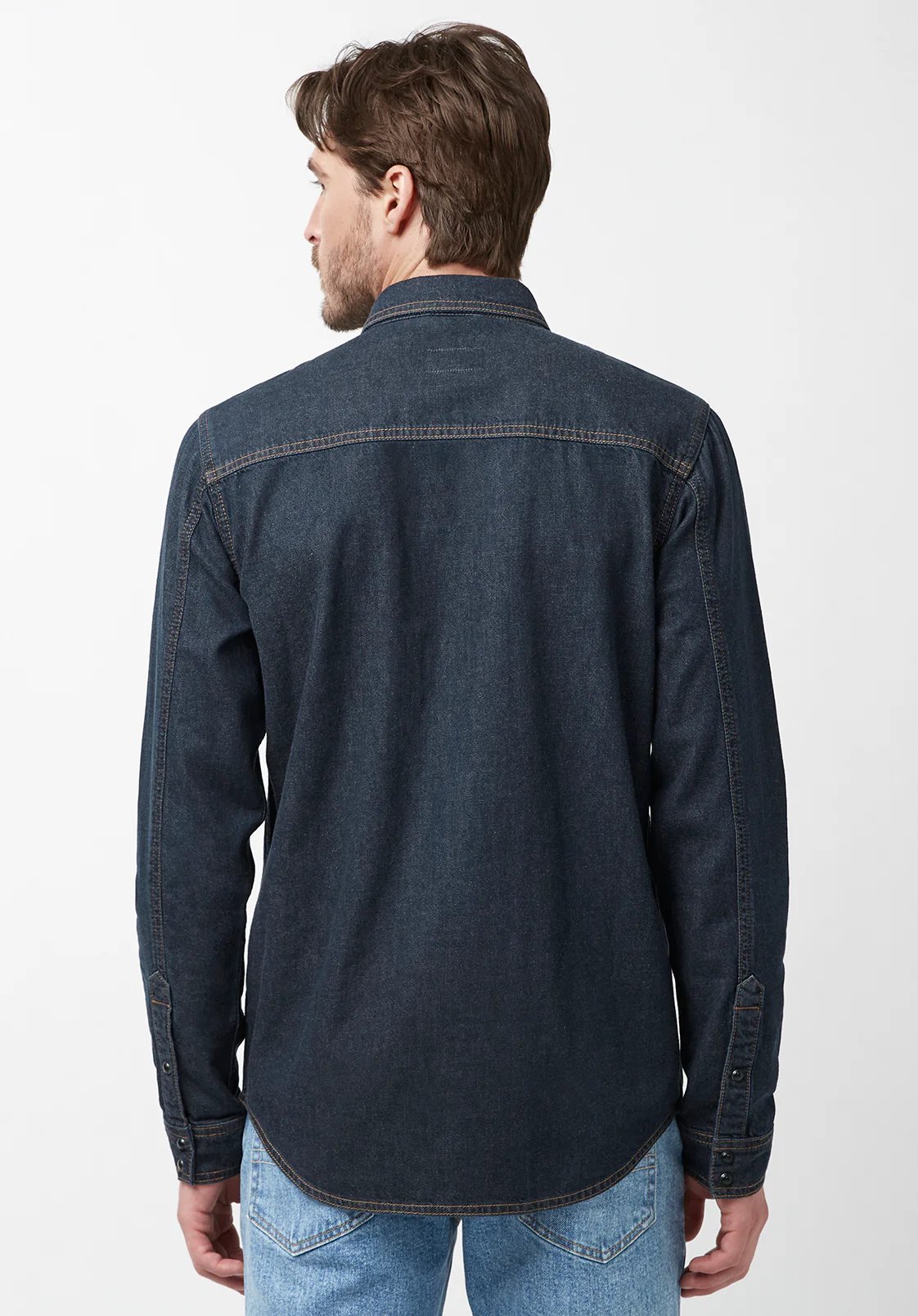 Stanley Men’s Long-Sleeve Denim Shirt in Indigo - BM22635 - Image 3