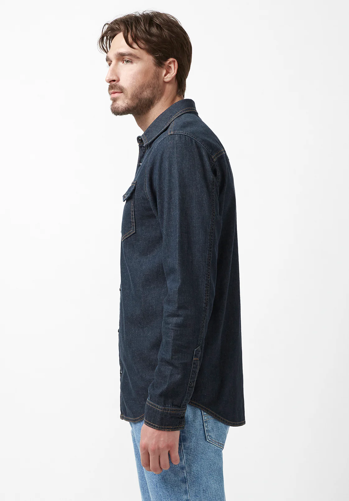 Stanley Men’s Long-Sleeve Denim Shirt in Indigo - BM22635 - Image 4
