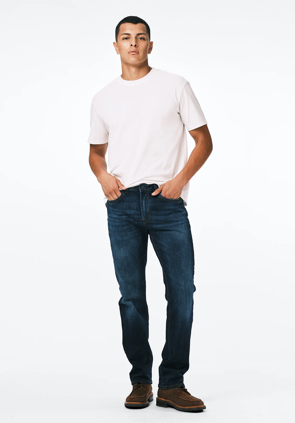 Straight Six Men's Jeans in Authentic and Sanded Blue - BM22601 - Image 4