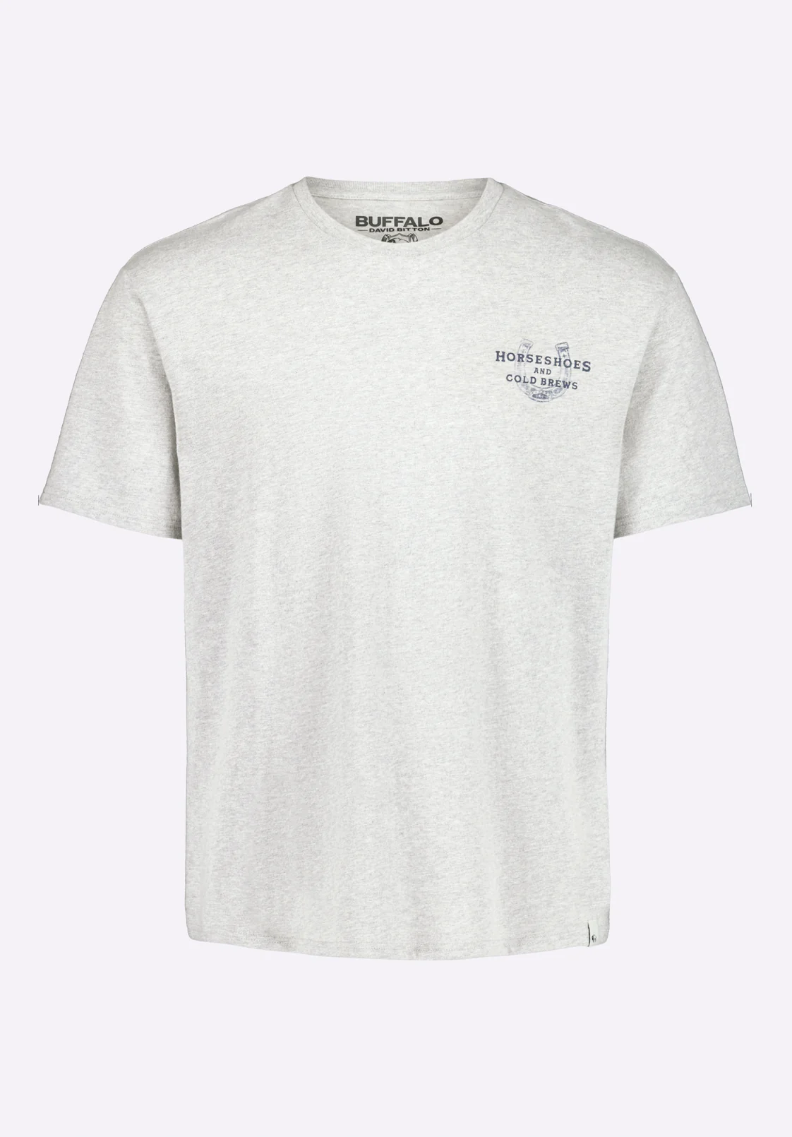 Tastrup Men's Graphic T-Shirt with Horseshoes Print, Heather Grey - BM24637 - Image 3